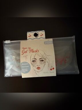 Under-Eye Gel Masks - Clear with Pink Cherry Print